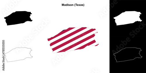 Madison County (Texas) outline map set
