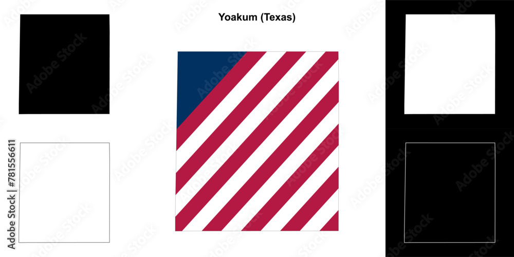 Yoakum County (Texas) outline map set Yoakum County (Texas) outline map set