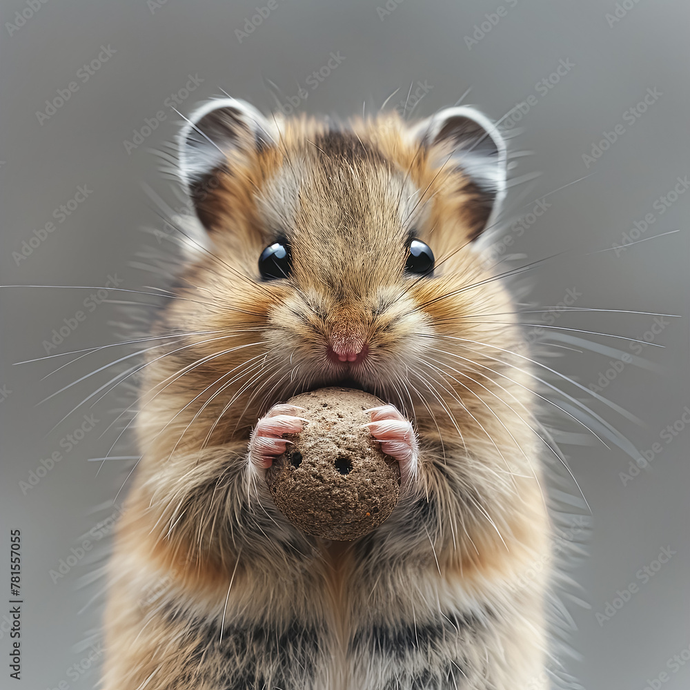 A small hamster is standing on a surface next to a rusty object. The hamster appears to be curious and is looking at the camera A small hamster is standing on a surface next to a rusty object. The hamster appears to be curious and is looking at the camera