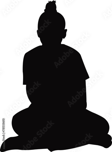 a girl sitting body silhouette vector