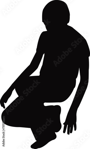 a boy body silhouette vector