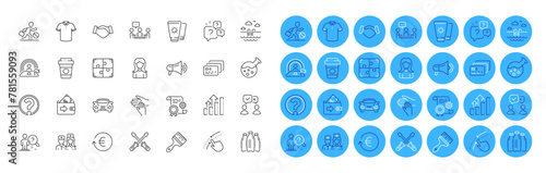Swimming pool, Search employee and Woman line icons pack. Analysis graph, Exchange currency, Swipe up web icon. People chatting, Question bubbles, T-shirt pictogram. Handshake. Vector
