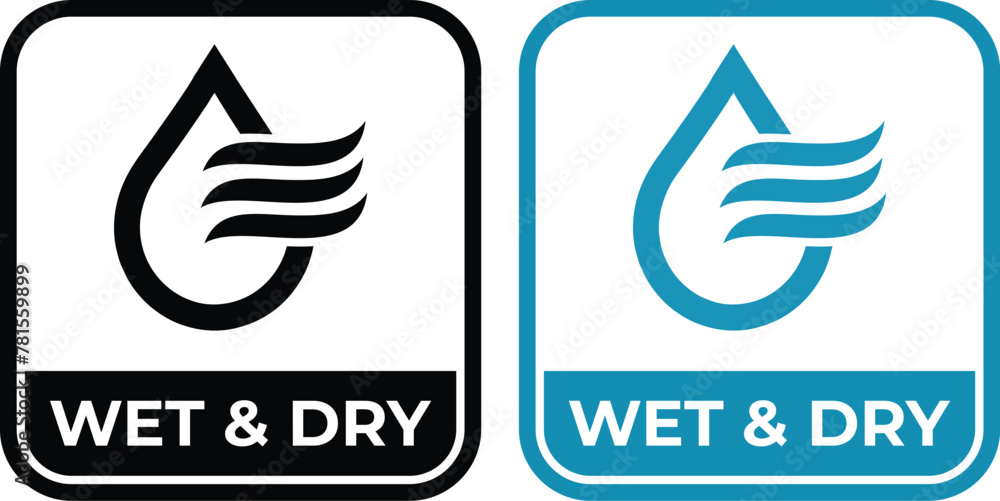 Fototapeta premium Wet and dry logo badge design. Suitable for business, service, information, technology and product label