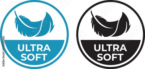 Ultra-soft with feather logo vector design. Suitable for product label