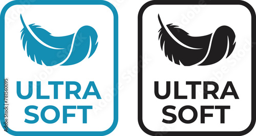Ultra-soft with feather logo vector design. Suitable for product label