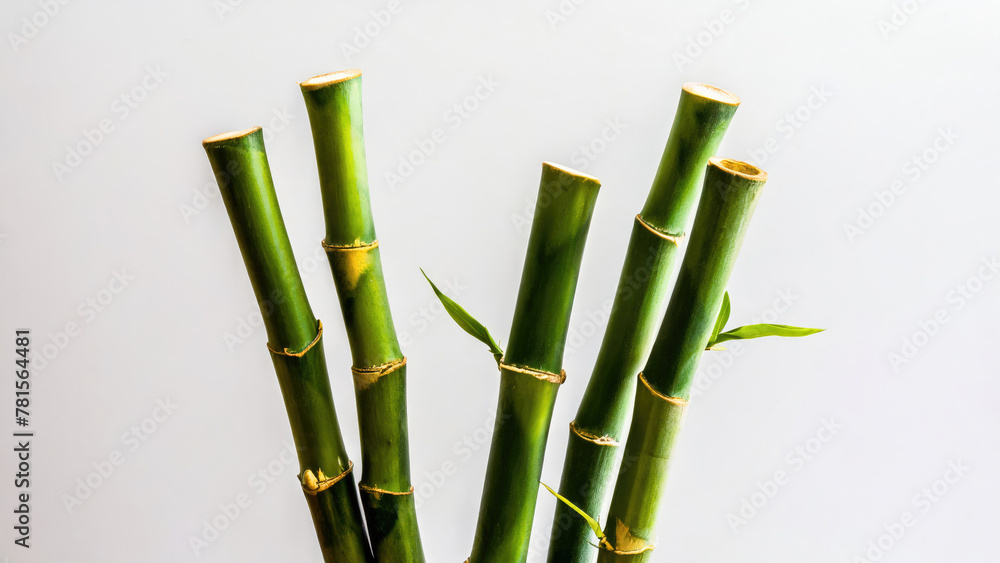 Obraz premium Bamboo Green isolated studio white background