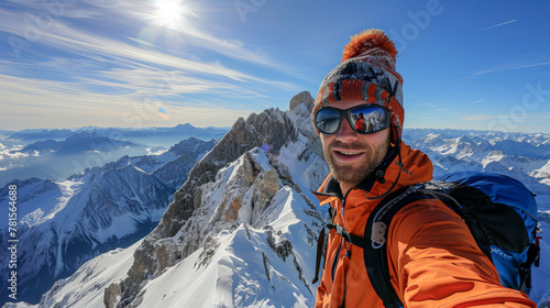 Summit Selfie: Triumph atop Zugspitze. Generative AI