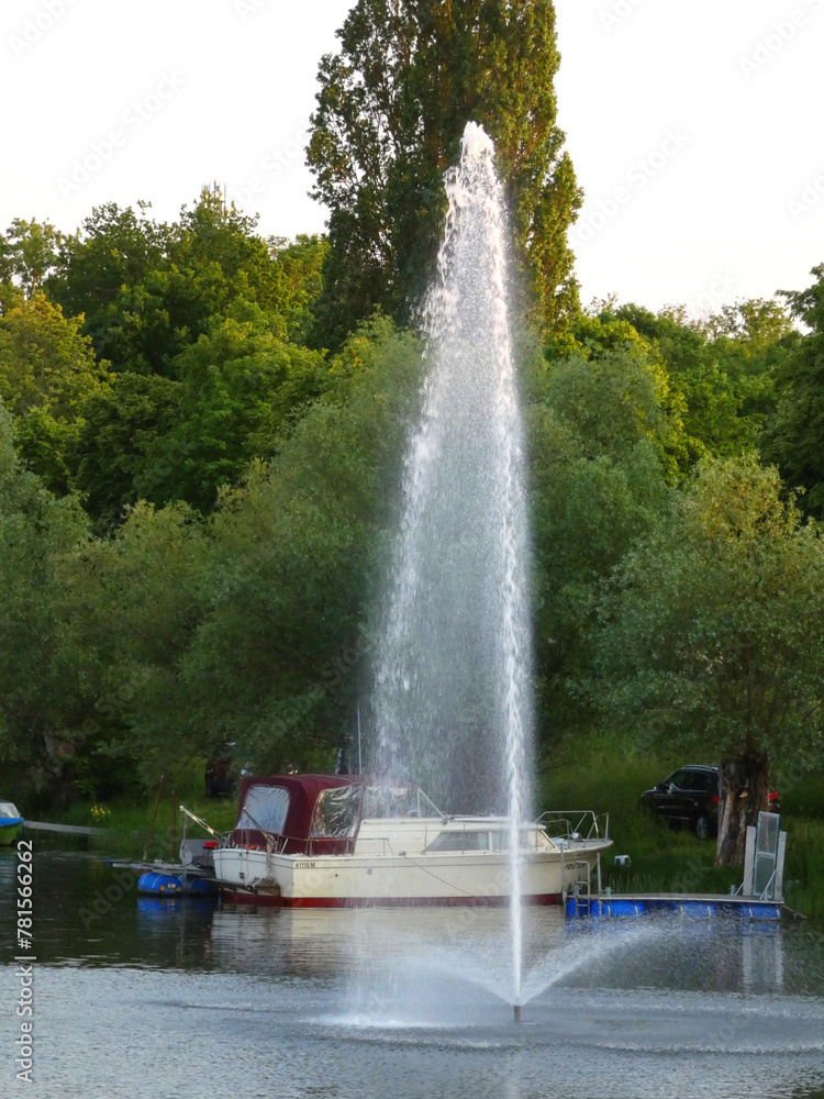 Fountain in Havelberg near the camping island
