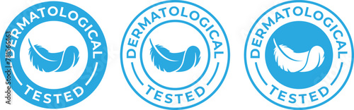 Dermatologically tested sign badge vector template logo. Suitable for business, product label, health care, skin care and information