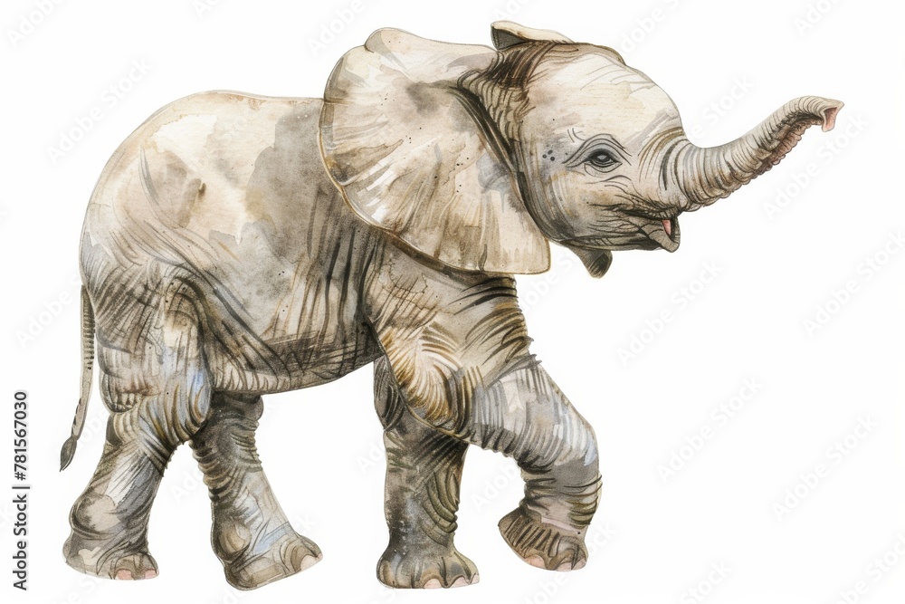 Obraz premium An artistic rendering of an elephant, focused on its physical details, with the face partially obscured