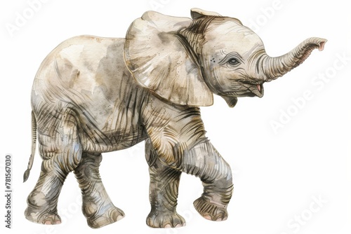 An artistic rendering of an elephant, focused on its physical details, with the face partially obscured