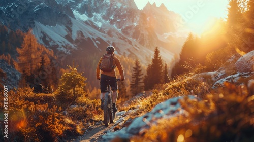 Man Riding Bike Down Dirt Road