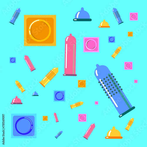 condom pattern.  condom packaging.sealed condom