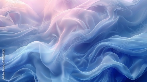 Abstract Background with Blue Silky Waves