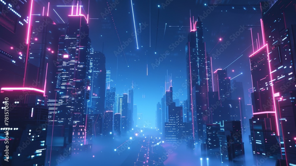 Obraz premium Representation of a technological futuristic