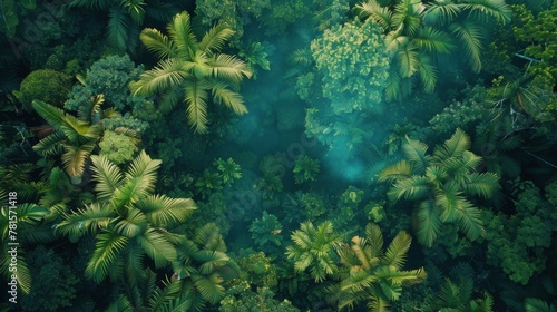 Dense Green Forest Teeming With Trees