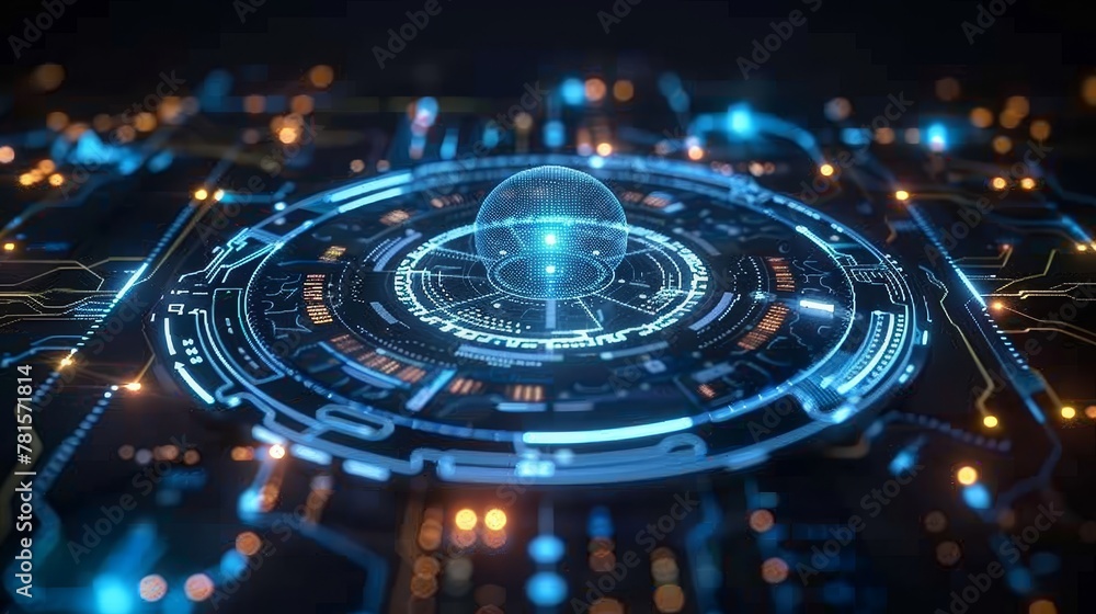 Representation of a technological futuristic Representation of a technological futuristic