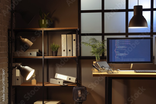 Modern home office interior...