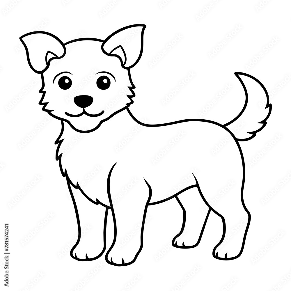 Cute dog Illustration Line Art