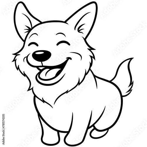 abstract dog as one line drawing 