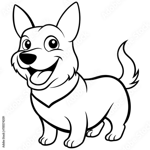 minimalist monoline lineart outline dog