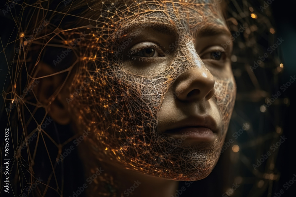 Stunning woman face wearing a mask, detailed photo Stunning woman face wearing a mask, detailed photo