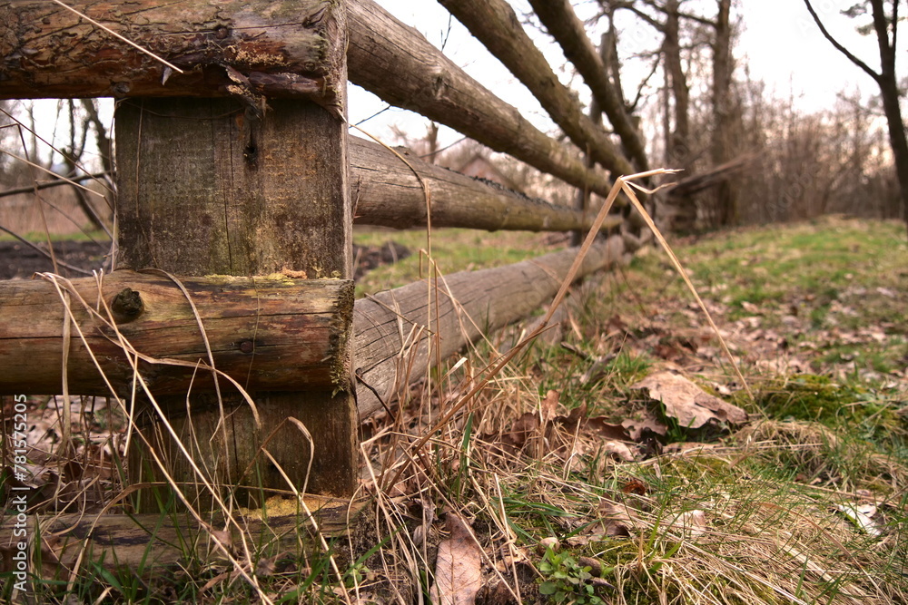 old wooden fence in the village old wooden fence in the village