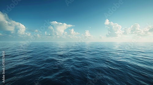 Large Body of Water Under Cloudy Blue Sky