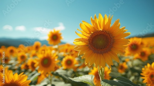 Sunflowers in a Blue Sky