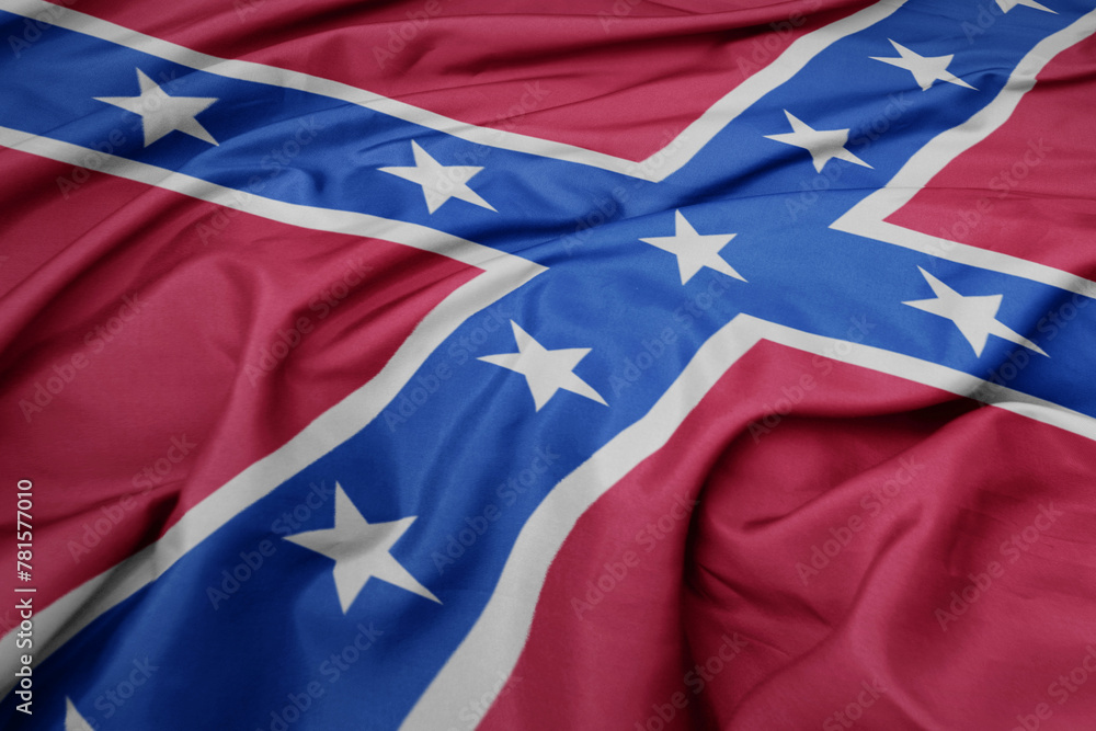 waving colorful confederate jack flag . waving colorful confederate jack flag .