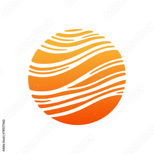 Vector sun or planet . Sun icon. Vector illustration.