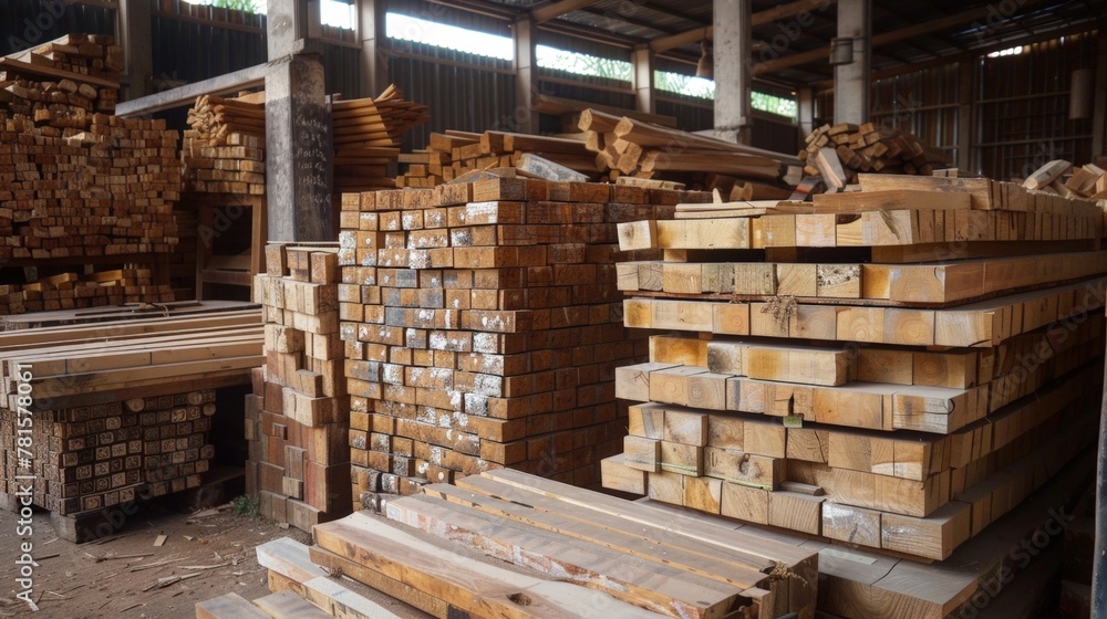 Wooden Planks Stacked Window Warehouse Wooden Planks Stacked Window Warehouse
