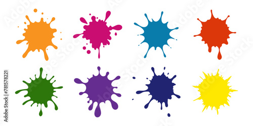 Vector set of colored blots on the white background