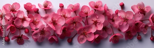 cherry flowers blooming  top view isolated on white background  flowers element springtime  Ai Generated