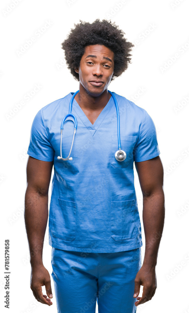 Afro american surgeon doctor man over isolated background depressed and worry for distress, crying angry and afraid. Sad expression. Afro american surgeon doctor man over isolated background depressed and worry for distress, crying angry and afraid. Sad expression.