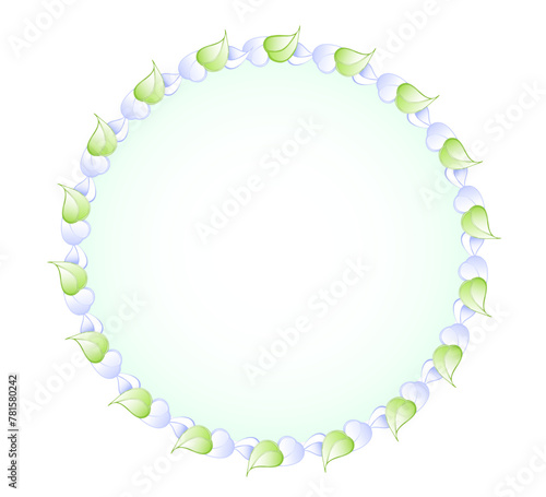 Green lavender Transparent circle in frame of leaves