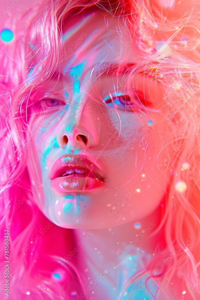 Bright abstract background with vibrant pink and blue neon light effects creating a dynamic and energetic feel Bright abstract background with vibrant pink and blue neon light effects creating a dynamic and energetic feel