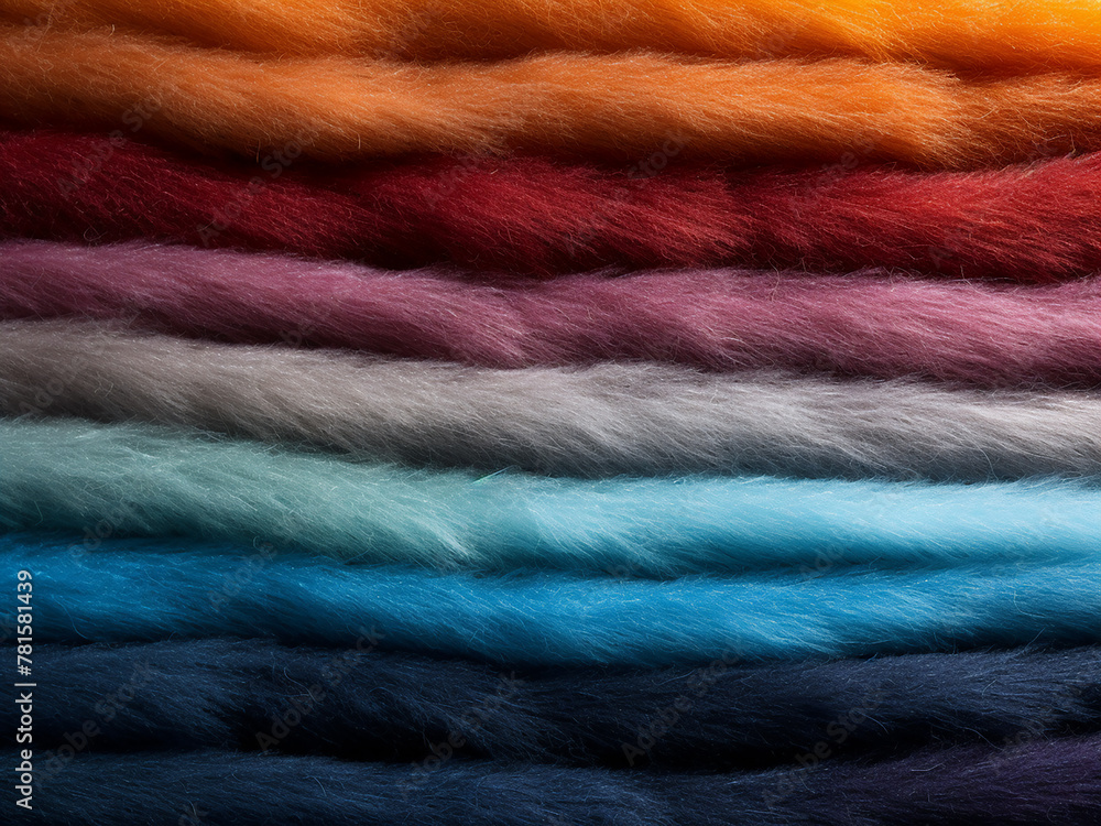 Handmade wool textile offers vibrant felt backdrop
