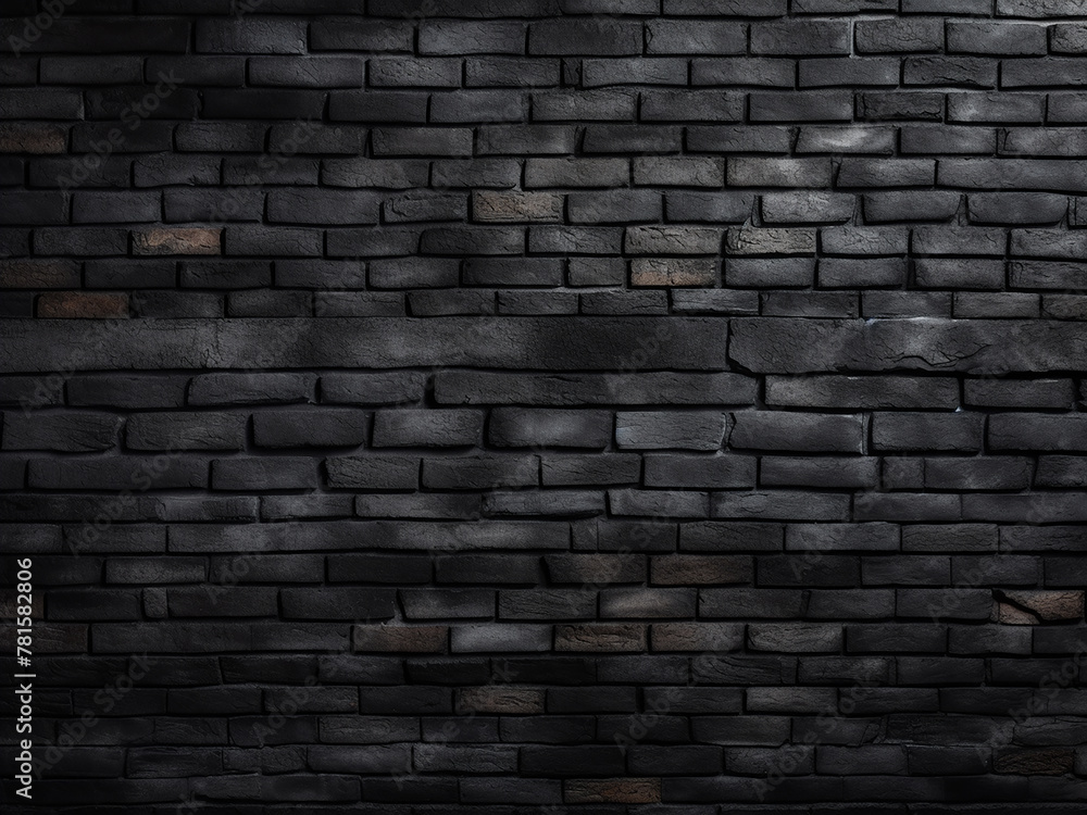 Black brick wall serves as both texture and background