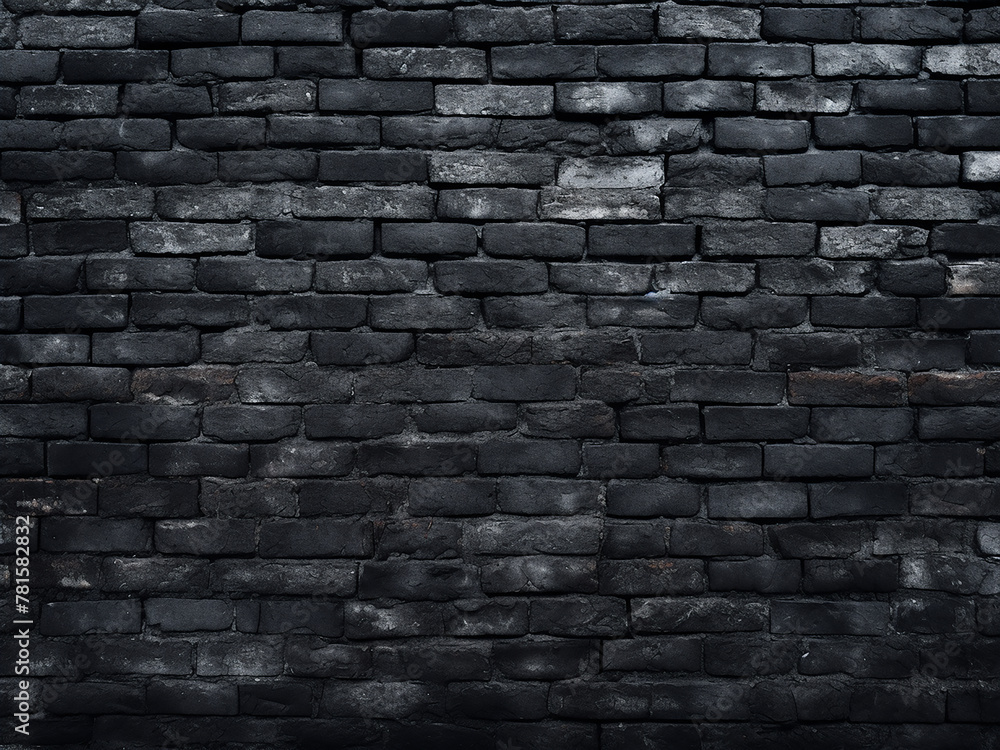 Texture and background merge in the black brick wall design