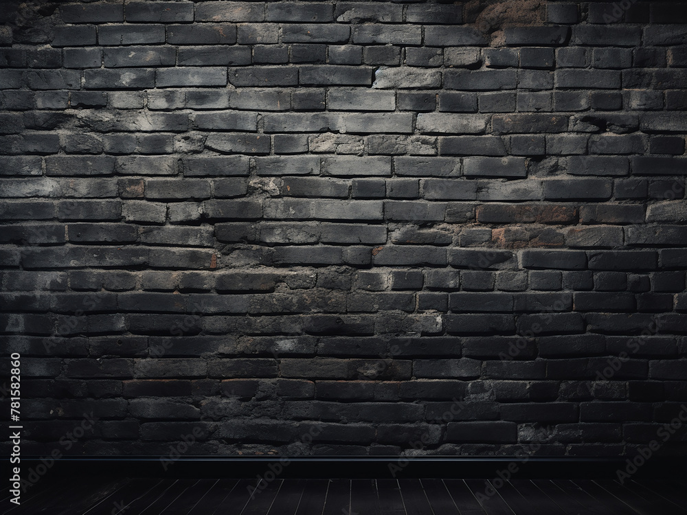 Black brick wall texture creates a dark stone surface background Stock ...