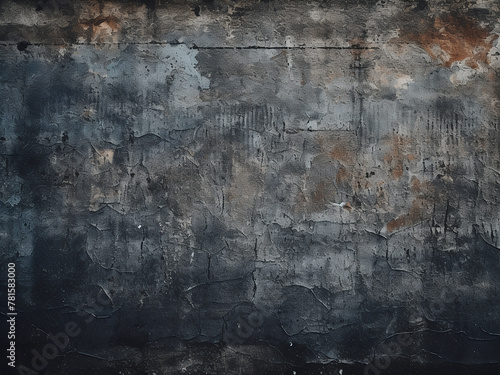 Grunge texture of an old, dirty black wall