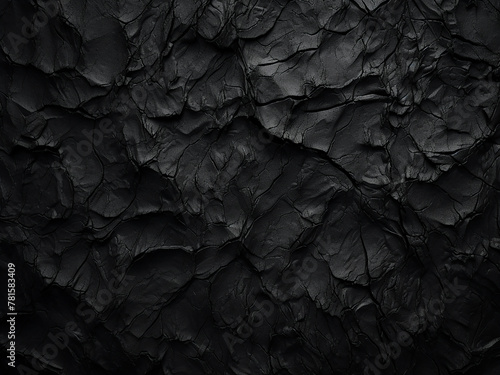 Rough matte black plastic exhibits a coarse texture photo