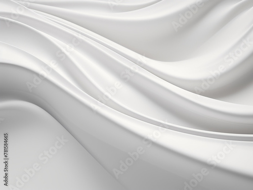 Monochromatic white forms chaotic abstract background in 3D rendering