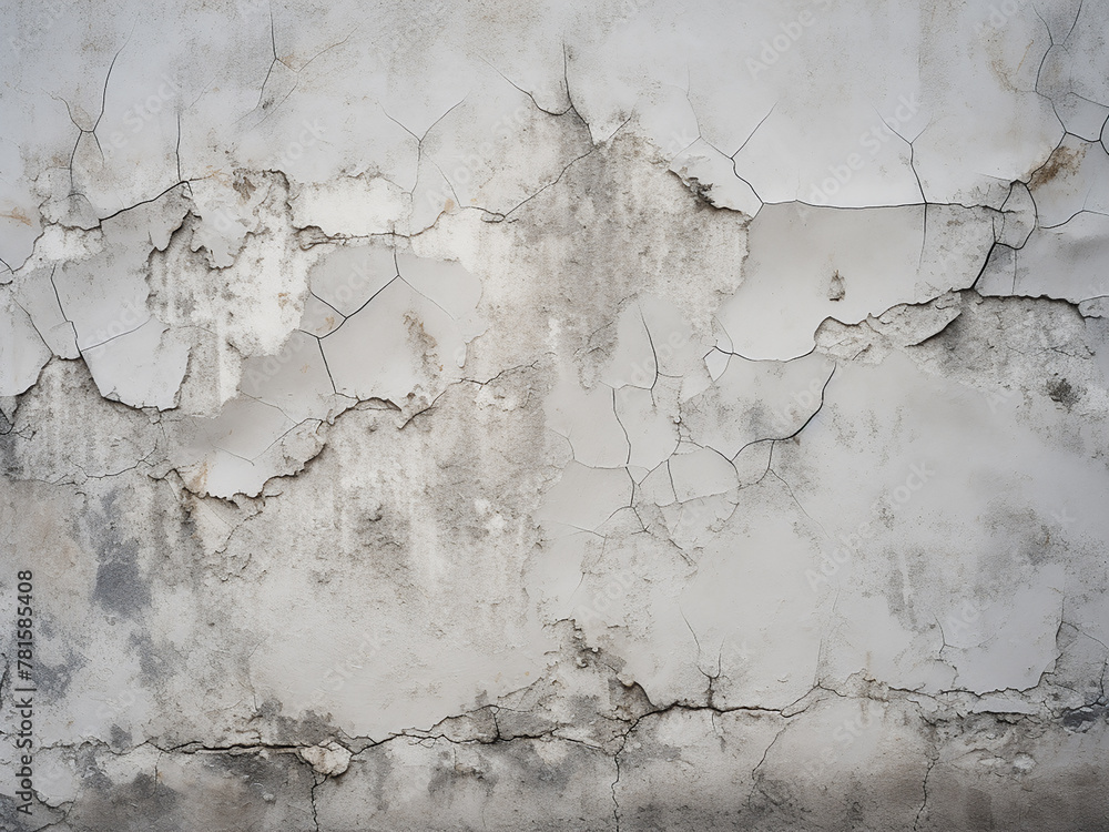 Obraz premium Cemented wall with cracks serves as an intriguing background