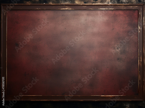 Grunge frame in dark red and brown encloses empty background space