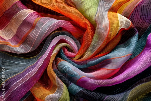 Abstract Textile Art in Vivid Hues photo