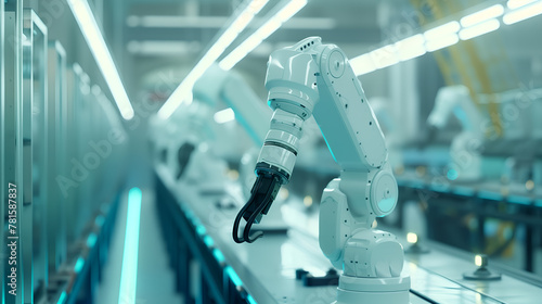 Robot arm is working in the production department in factory