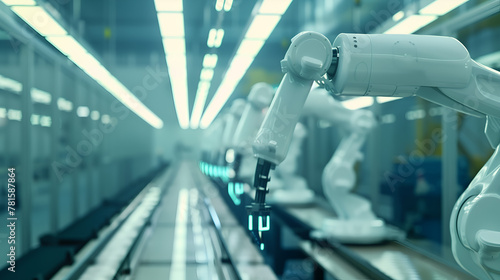 Robot arm is working in the production department in factory