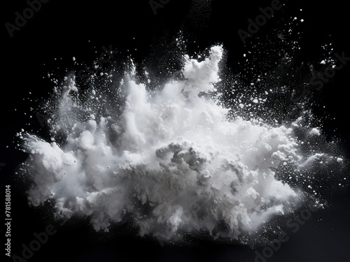 Motion freeze reveals white particles in abstract dust overlay
